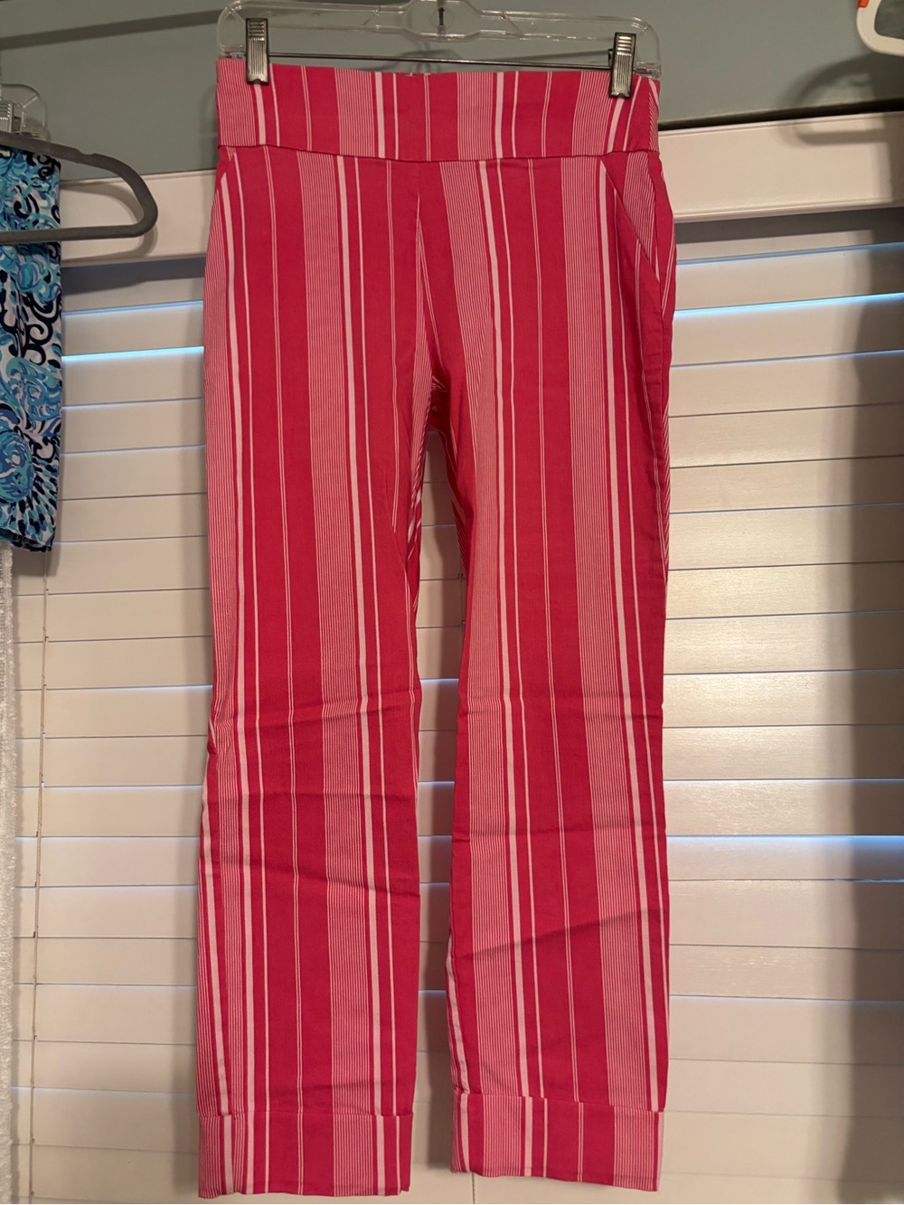 Savannah Pink Striped Straight-Leg Capris